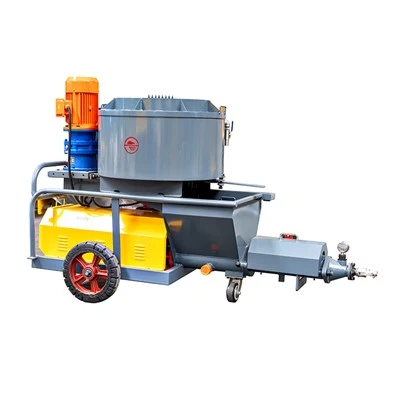 Grout mixer dan pompa dengan perangkat pencampuran vertikal